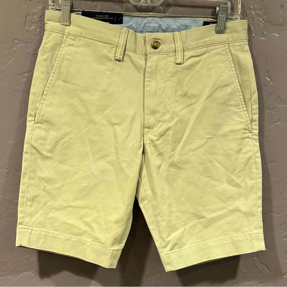 🔖NWT Polo Ralph Lauren Beige Flat Front Shorts - 29